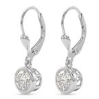 Royal Bali Collection - D'Joy Moissanite Solitaire Lever Back Earring in Rhodium Overlay Sterling Silver 2.00 Ct._8597533_3