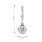 Royal Bali Collection - D'Joy Moissanite Solitaire Lever Back Earring in Rhodium Overlay Sterling Silver 2.00 Ct._8597533_6