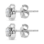D'Joy Moissanite Solitaire Stud Push Post Earring in Rhodium Overlay Sterling Silver_8597539_3
