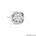 D'Joy Moissanite Solitaire Stud Push Post Earring in Rhodium Overlay Sterling Silver_8597539_4