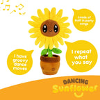 Dancing Sunflower Plush Toy (18x12x28cm)  - Yellow_8597647_1