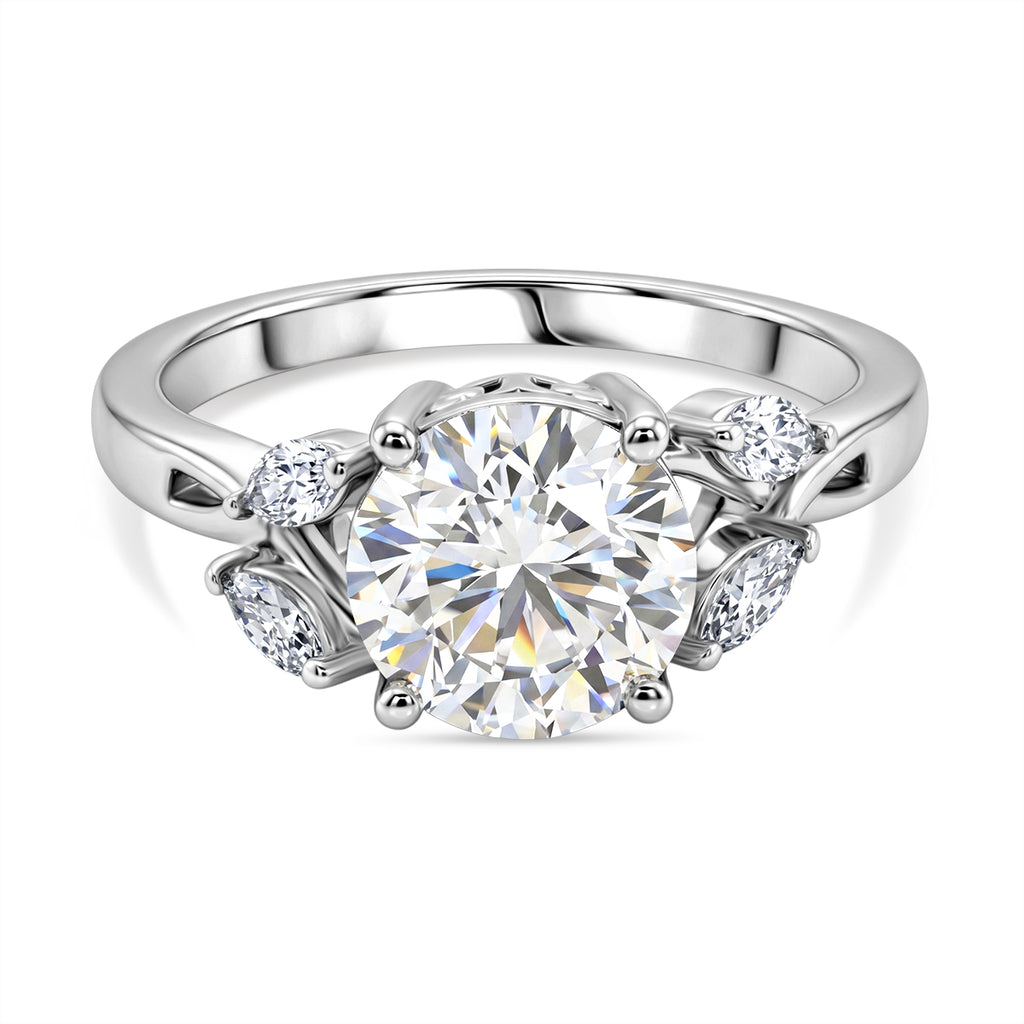 Royal Bali Collection - D'Joy Moissanite Ring in Rhodium Overlay Sterling Silver 2.10 Ct._8597985