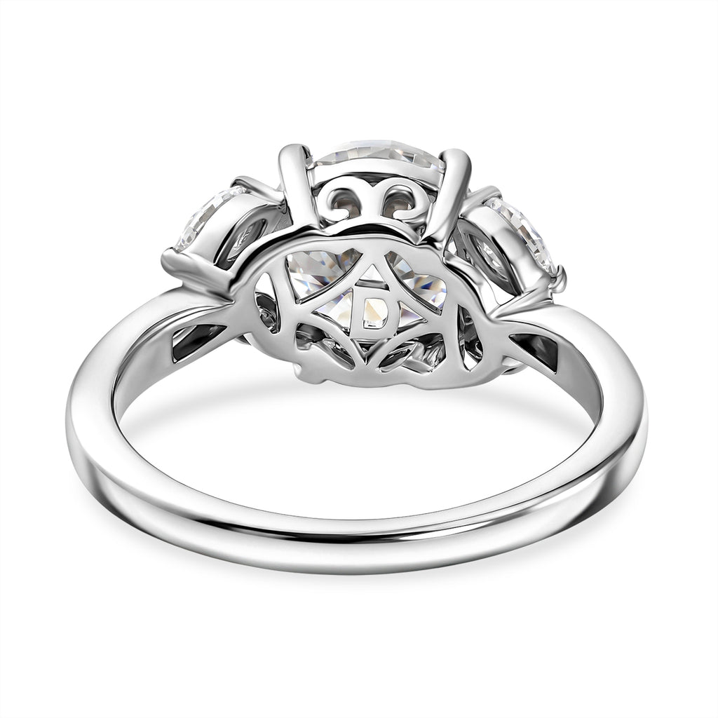 Royal Bali Collection - D'Joy Moissanite Ring in Rhodium Overlay Sterling Silver 2.10 Ct._8597985_4