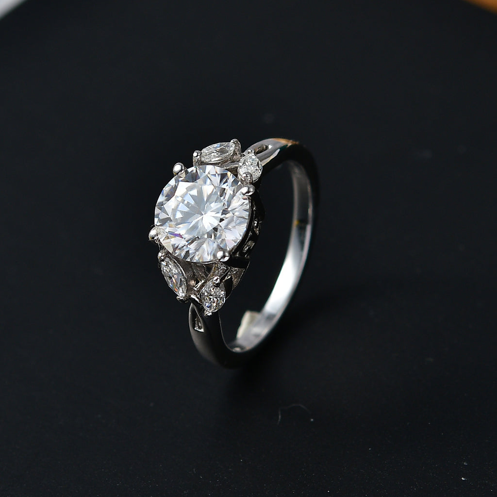 Royal Bali Collection - D'Joy Moissanite Ring in Rhodium Overlay Sterling Silver 2.10 Ct._8597985_5