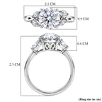Royal Bali Collection - D'Joy Moissanite Ring in Rhodium Overlay Sterling Silver 2.10 Ct._8597985_6