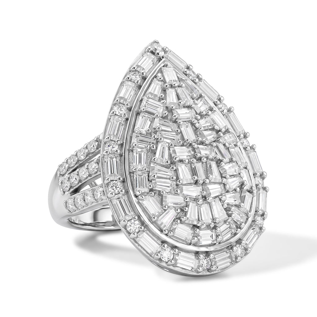 Royal Bali Collection - D'Joy Moissanite Ring in Rhodium Overlay Sterling Silver 2.90 Ct._8598008
