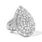 Royal Bali Collection - D'Joy Moissanite Ring in Rhodium Overlay Sterling Silver 2.90 Ct._8598008
