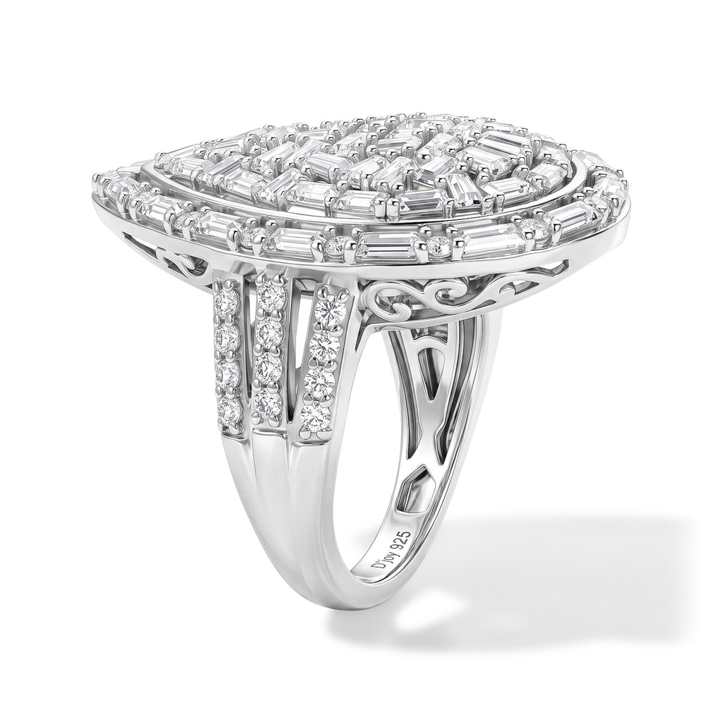 Royal Bali Collection - D'Joy Moissanite Ring in Rhodium Overlay Sterling Silver 2.90 Ct._8598008_3