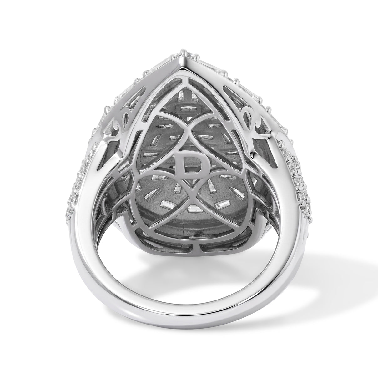 D'Joy Moissanite Ring in Rhodium Overlay Sterling Silver 2.90 Ct. 8598008 5