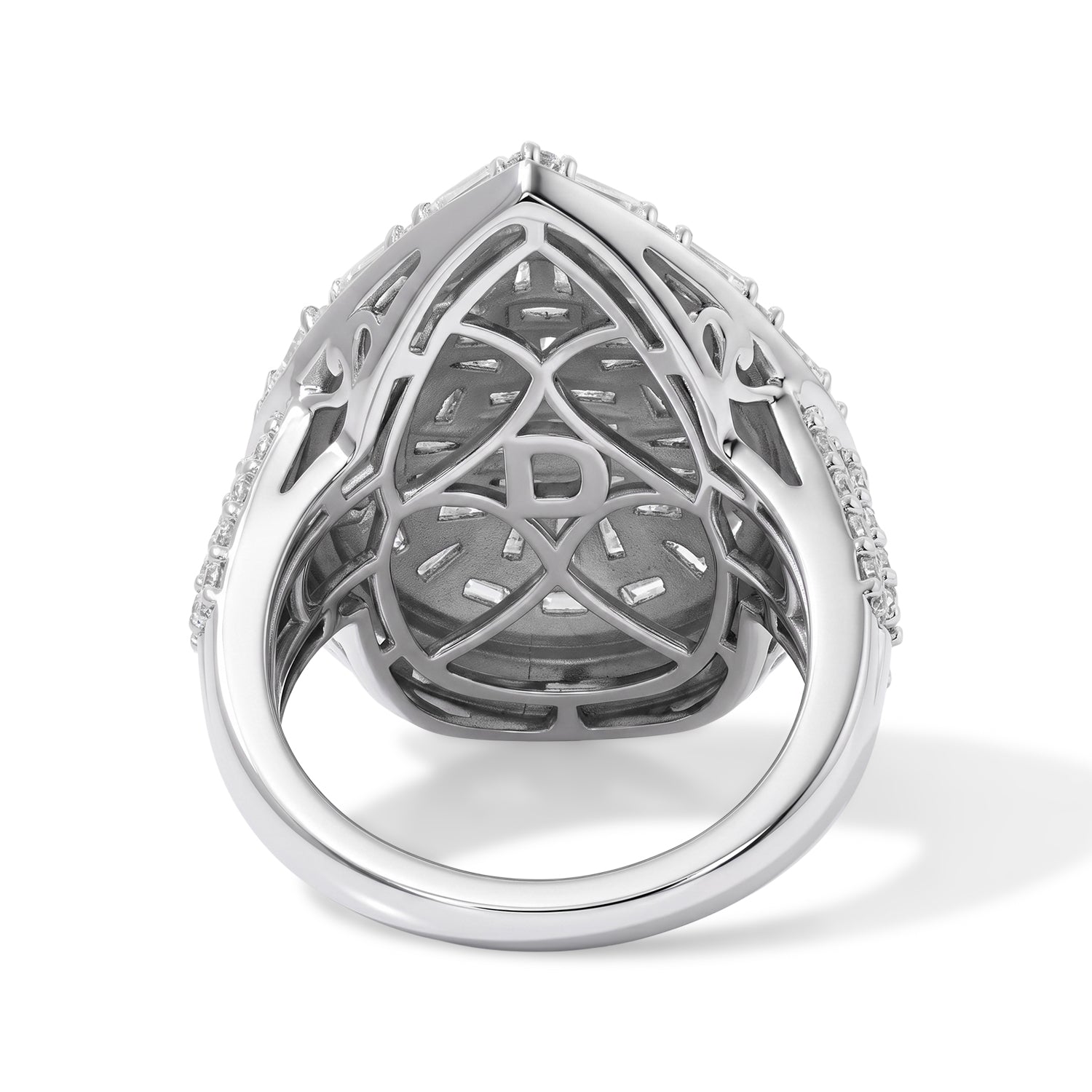 D'Joy Moissanite Ring in Rhodium Overlay Sterling Silver 2.90 Ct. 8598008 5