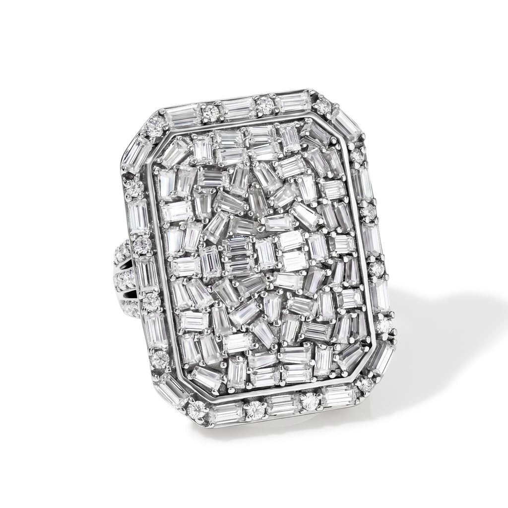 Royal Bali Collection - D'Joy Moissanite Ring in Rhodium Overlay Sterling Silver 4.00 Ct._8598017