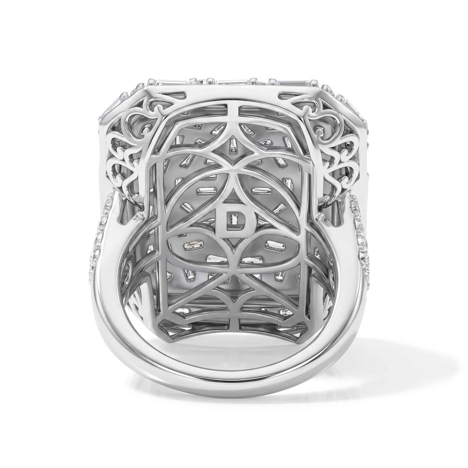 D'Joy Moissanite Statement Ring in Rhodium Overlay Sterling Silver 4.00 Ct. 8598017 5