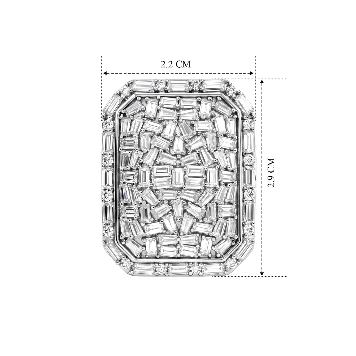 D'Joy Moissanite Statement Ring in Rhodium Overlay Sterling Silver 4.00 Ct. 8598017 6
