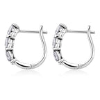 Royal Bali Collection - D'Joy Moissanite Hoop Earring with Clasp in Platinum Overlay Sterling Silver 1.40 Ct._8598048_3