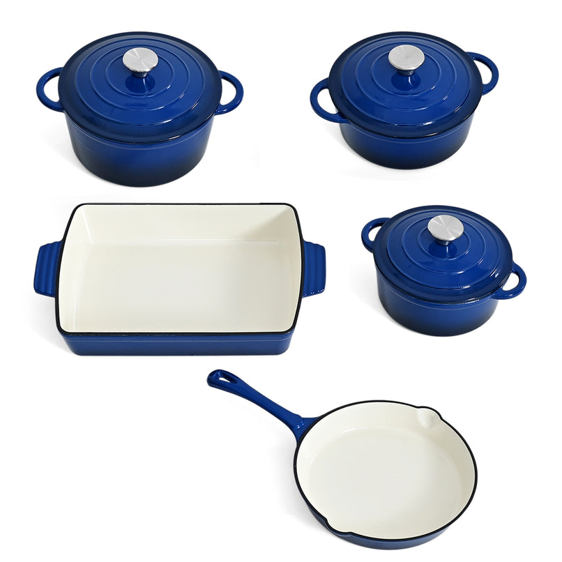 Cookware Set (Size - One Size) - Blue & White_8598151