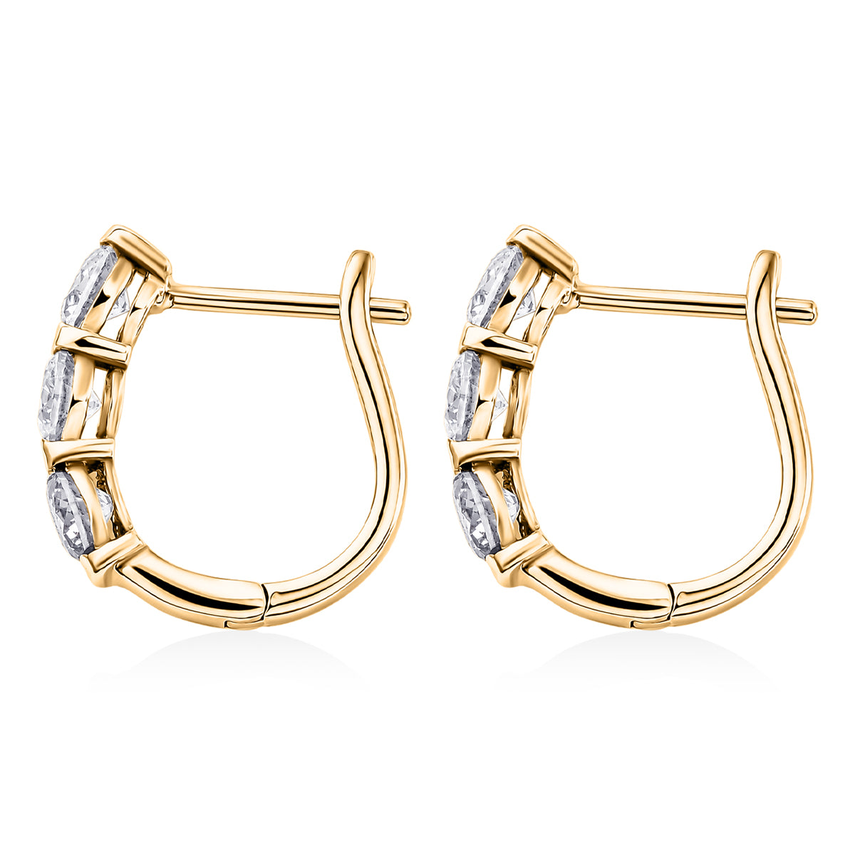 D'Joy Moissanite Hoop Earring with Clasp in 18K Vermeil Yellow Gold Plated Sterling Silver 1.40 Ct. V32519786 4