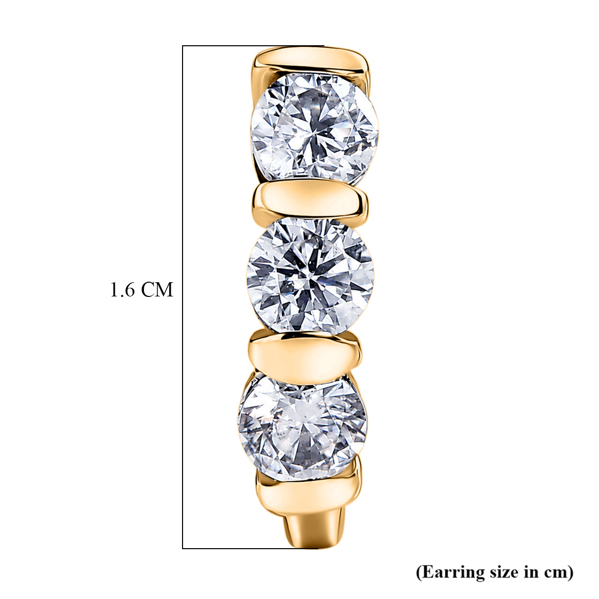 D'Joy Moissanite Hoop Earring with Clasp in 18K Vermeil Yellow Gold Plated Sterling Silver 1.40 Ct. V32519786 5