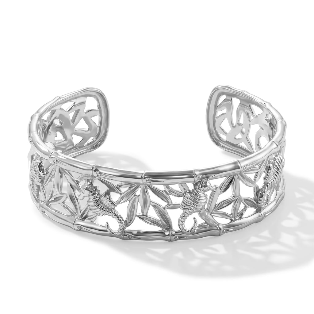 Royal Bali Collection - D'Joy Sterling Silver Cuff Bangle (Size - 7.5), Silver Wt. 25.80 Gms_8598532