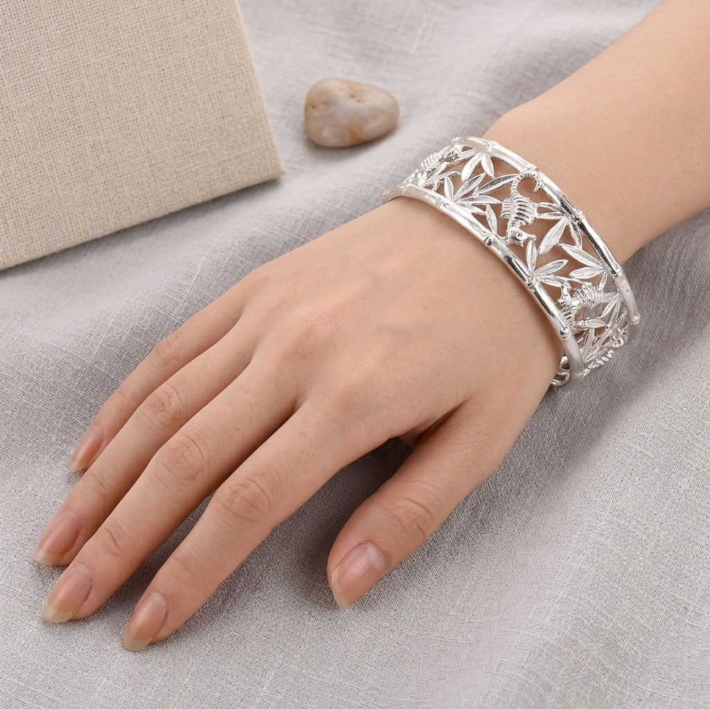 Royal Bali Collection - D'Joy Sterling Silver Cuff Bangle (Size - 7.5), Silver Wt. 25.80 Gms 8598532 2