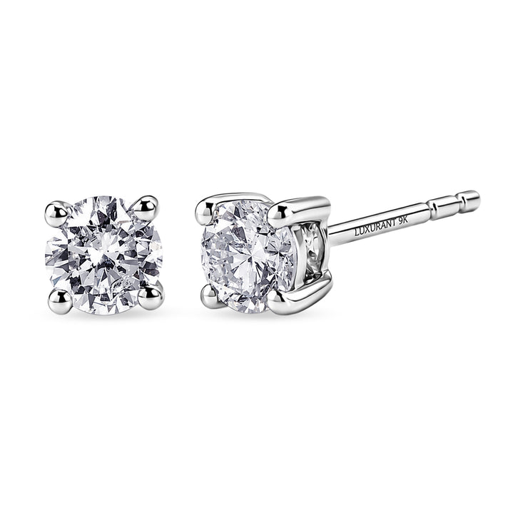 LUXURIANT Lab Grown Diamond Solitaire Stud Earrings 8598996 1