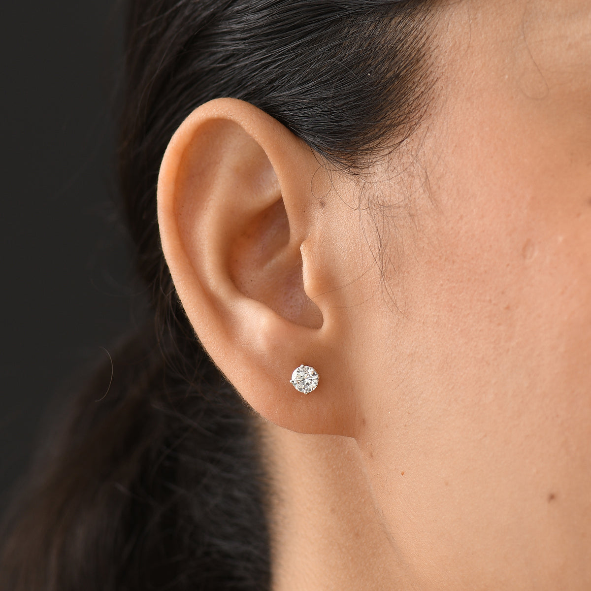 LUXURIANT Lab Grown Diamond Solitaire Stud Earrings 8598996 2