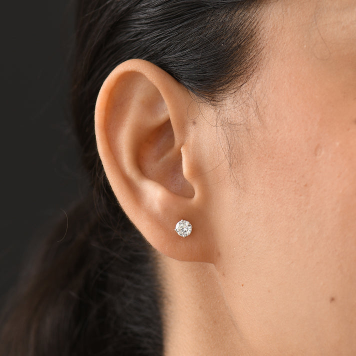LUXURIANT Lab Grown Diamond Solitaire Stud Earrings 8598996 2