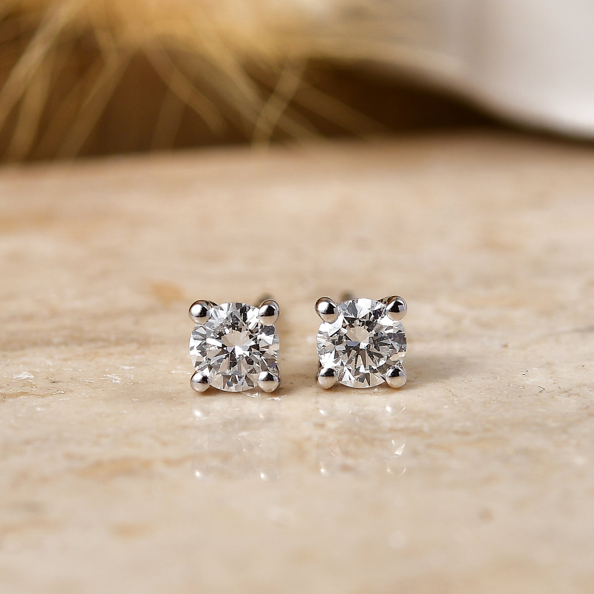 LUXURIANT Lab Grown Diamond Solitaire Stud Earrings 8598996 3