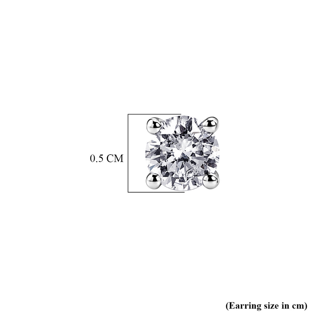 Luxuriant - 9K White Gold SGL Certified Lab Grown Diamond (SI/G-H) Solitaire Stud Push Post Earring 0.50 Ct._8598996_4