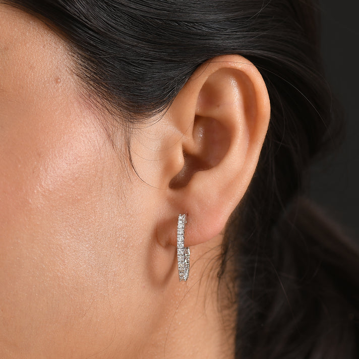 Luxuriant - Lab Grown Diamond (SI/G-H) Full Hoop Earring in 18K Vermeil Yellow Gold Plated Sterling Silver 1.00 Ct. 8599168 2