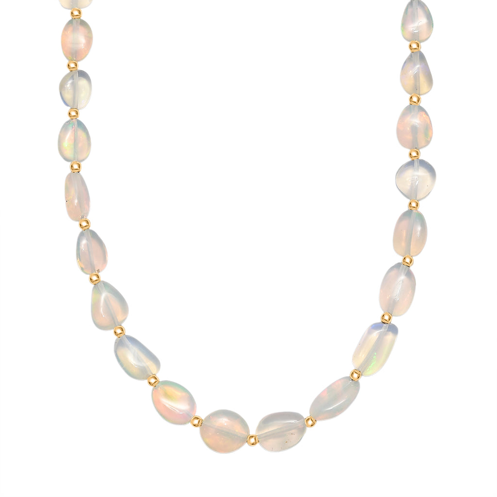AAA Ethiopian Opal Necklace (Size - 18+2 Ext) in 18K Vermeil Yellow Gold Plated Sterling Silver_8599215_3