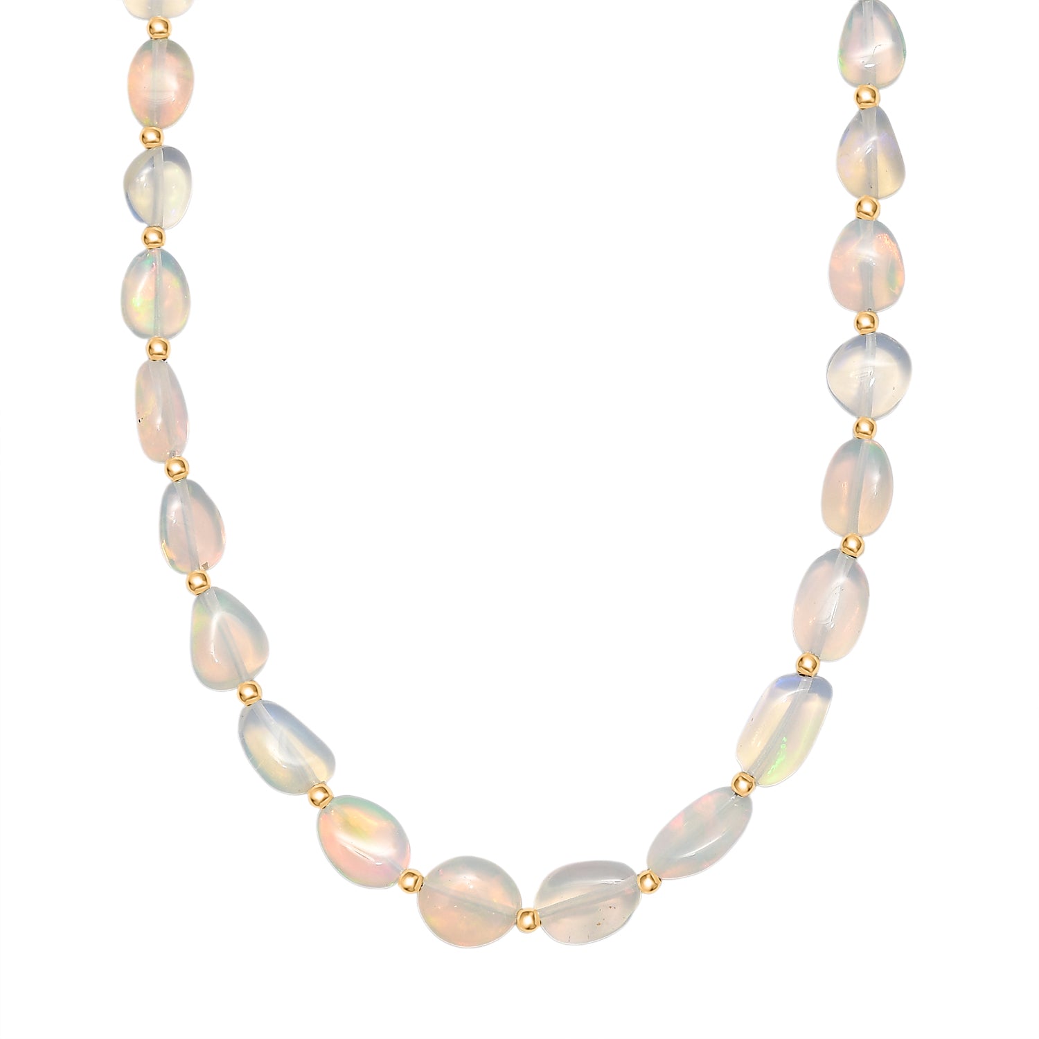 AAA Ethiopian Opal Necklace (Size - 18-2 Ext) in 18K Vermeil Yellow Gold Plated Sterling Silver 8599215 4