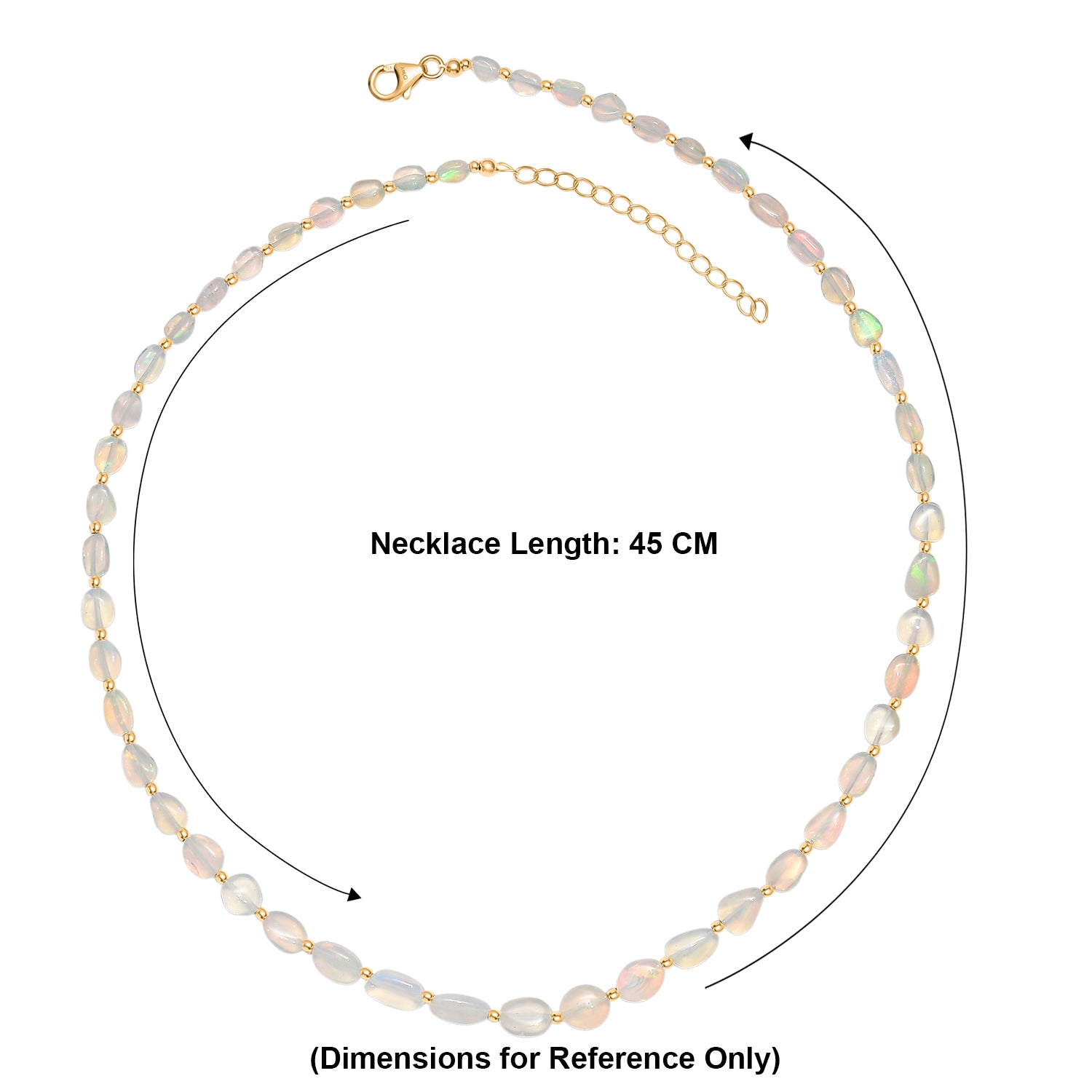 AAA Ethiopian Opal Necklace (Size - 18-2 Ext) in 18K Vermeil Yellow Gold Plated Sterling Silver 8599215 7