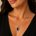 Royal Bali Collection - D'Joy Labradorite Sterling Silver Oval Design Solitaire Pendant 19.70 Ct._8599244_2