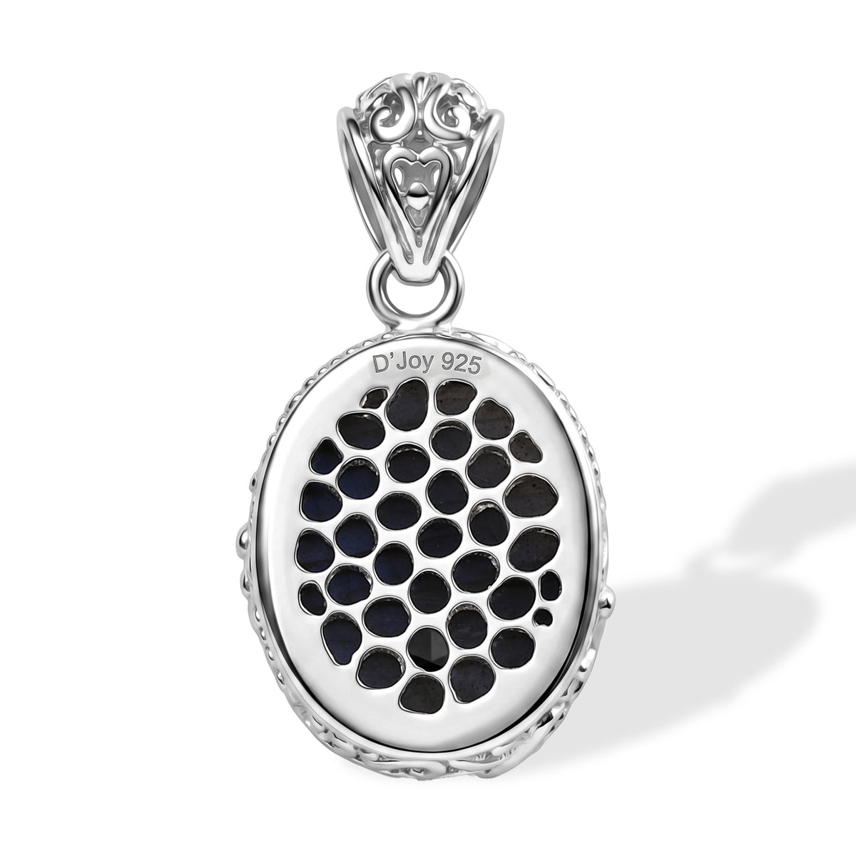 D'Joy Labradorite Sterling Silver Oval Design Solitaire Pendant 19.70 Ct. V32516509 5
