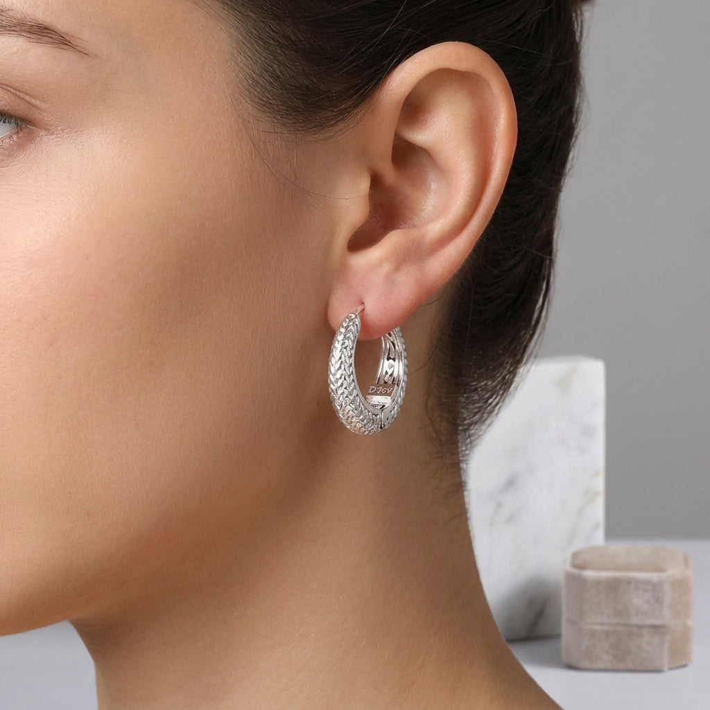 Royal Bali Collection - D'Joy Sterling Silver Filigree Hoop Earring_8599248_1