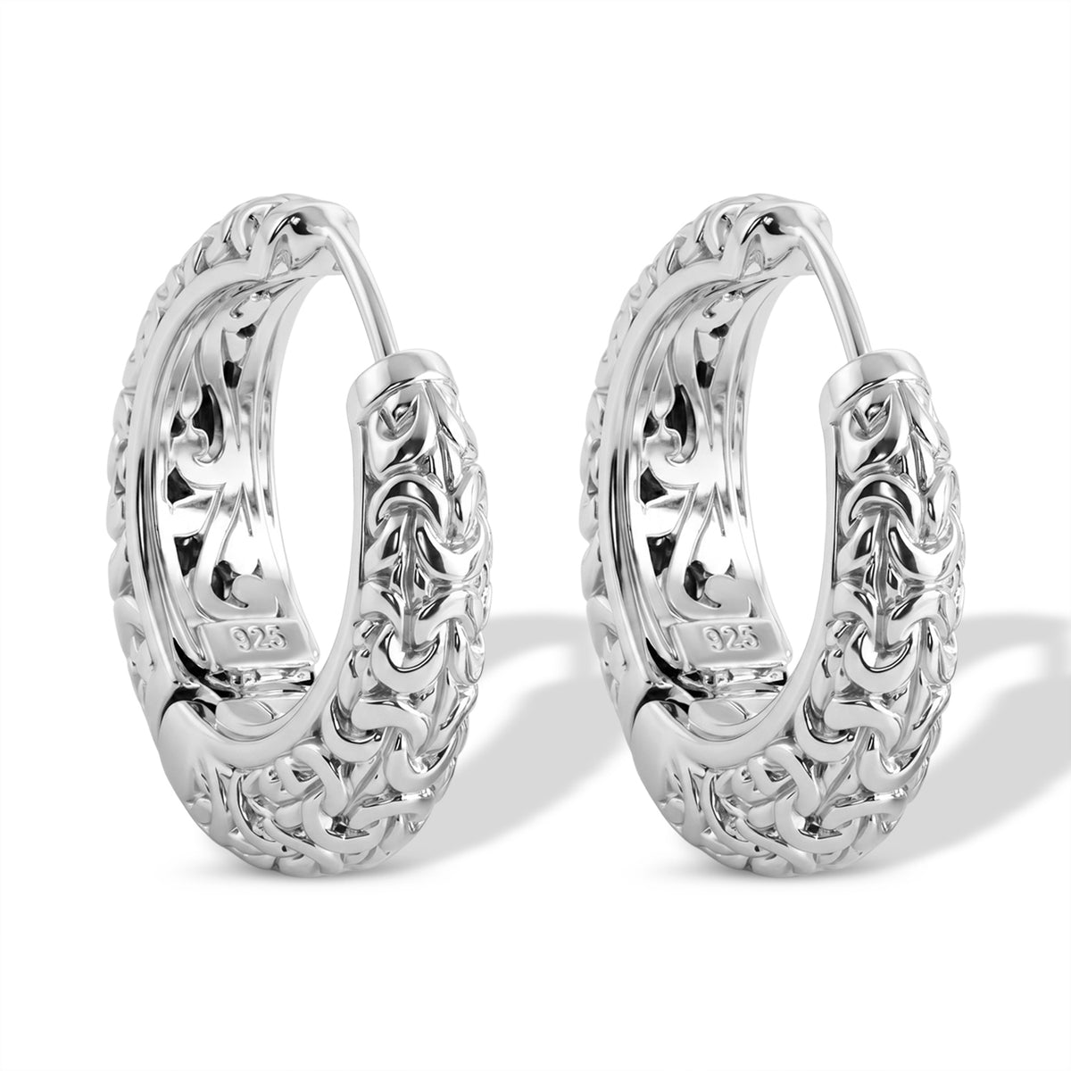 D'Joy Sterling Silver Filigree Hoop Earring, Silver Wt.10.20 Gms 8599254 4