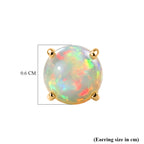 Royal Bali Collection - D'Joy Ethiopian Opal Solitaire Stud Earring with Screw Back in 18K Vermeil Yellow Gold Plated Sterling Silver  2.15 Ct._8599415_5