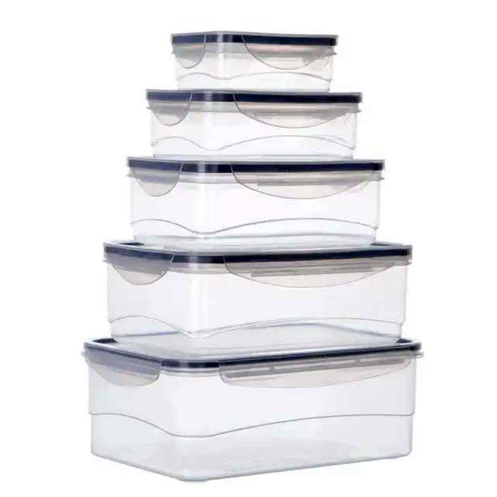 Kitchen Utensils 5-Piece BPA-Free Plastic Food Storage Containers - Grey_8599433