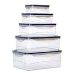 Kitchen Utensils 5-Piece BPA-Free Plastic Food Storage Containers - Grey_8599433