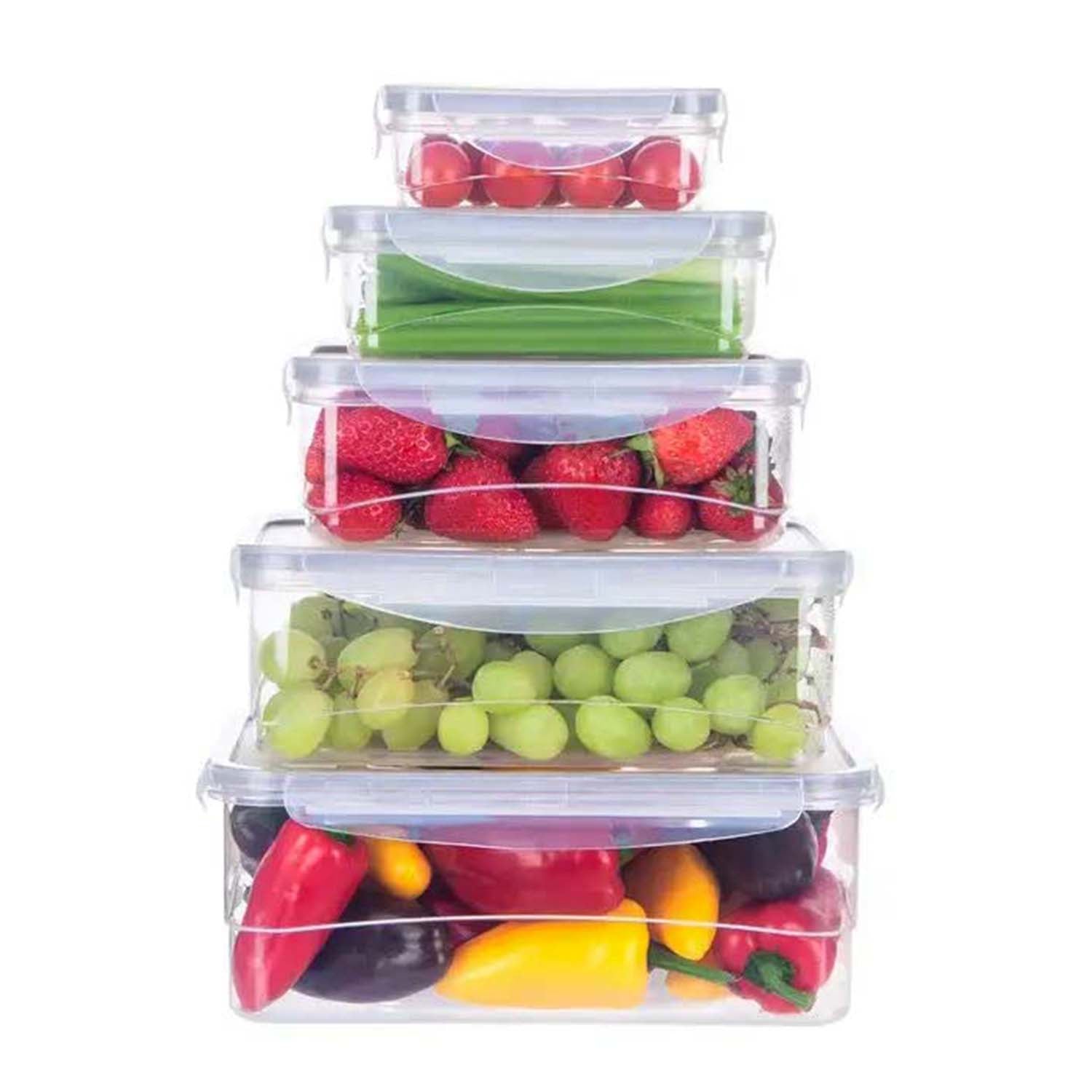 Kitchen Utensils 5-Piece BPA-Free Plastic Food Storage Containers - Grey 8599433 1