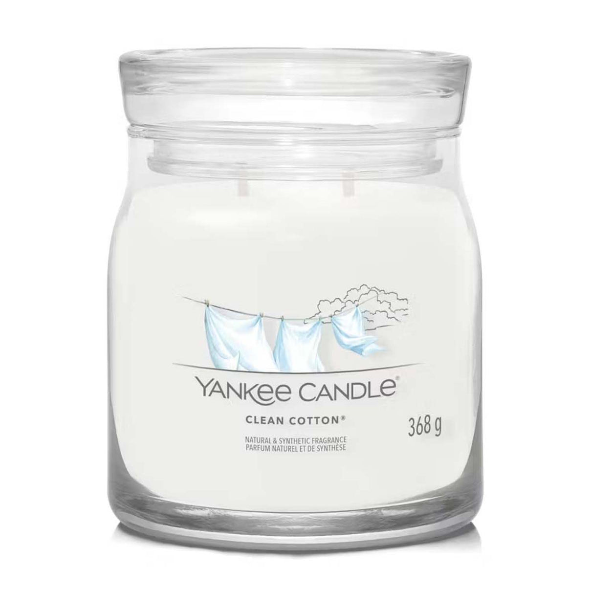 YANKEE CANDLE 2 Wick Candle (368 Grams - Burn Time 35-50 Hours) - Clean Cotton 8599438 0