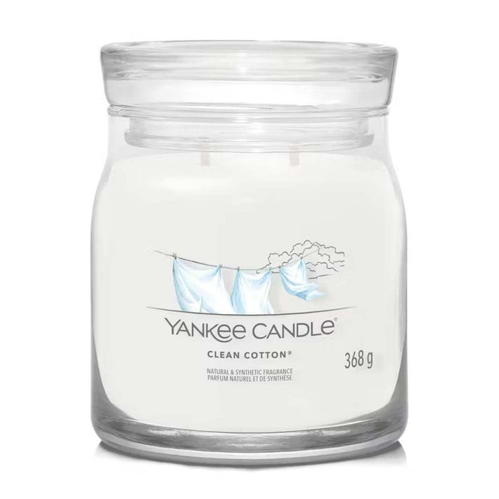 YANKEE CANDLE 2 Wick Candle (368 Grams - Burn Time 35-50 Hours) - Clean Cotton 8599438 1