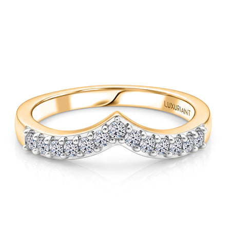 LUXURIANT Lab Grown Diamond Wishbone Ring in 18K Vermeil Yellow Gold Plated Sterling Silver (SI-G-H) 8600421 1
