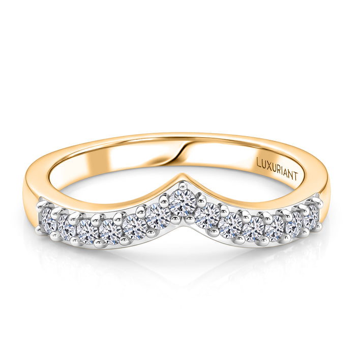 LUXURIANT Lab Grown Diamond Wishbone Ring in 18K Vermeil Yellow Gold Plated Sterling Silver (SI-G-H) 8600421 1
