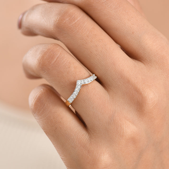 LUXURIANT Lab Grown Diamond Wishbone Ring in 18K Vermeil Yellow Gold Plated Sterling Silver (SI-G-H) 8600421 2