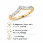 Luxuriant - Lab Grown Diamond (SI/G-H) Wishbone Ring in 18K Vermeil Yellow Gold Plated Sterling Silver 0.25 Ct._8600422_3