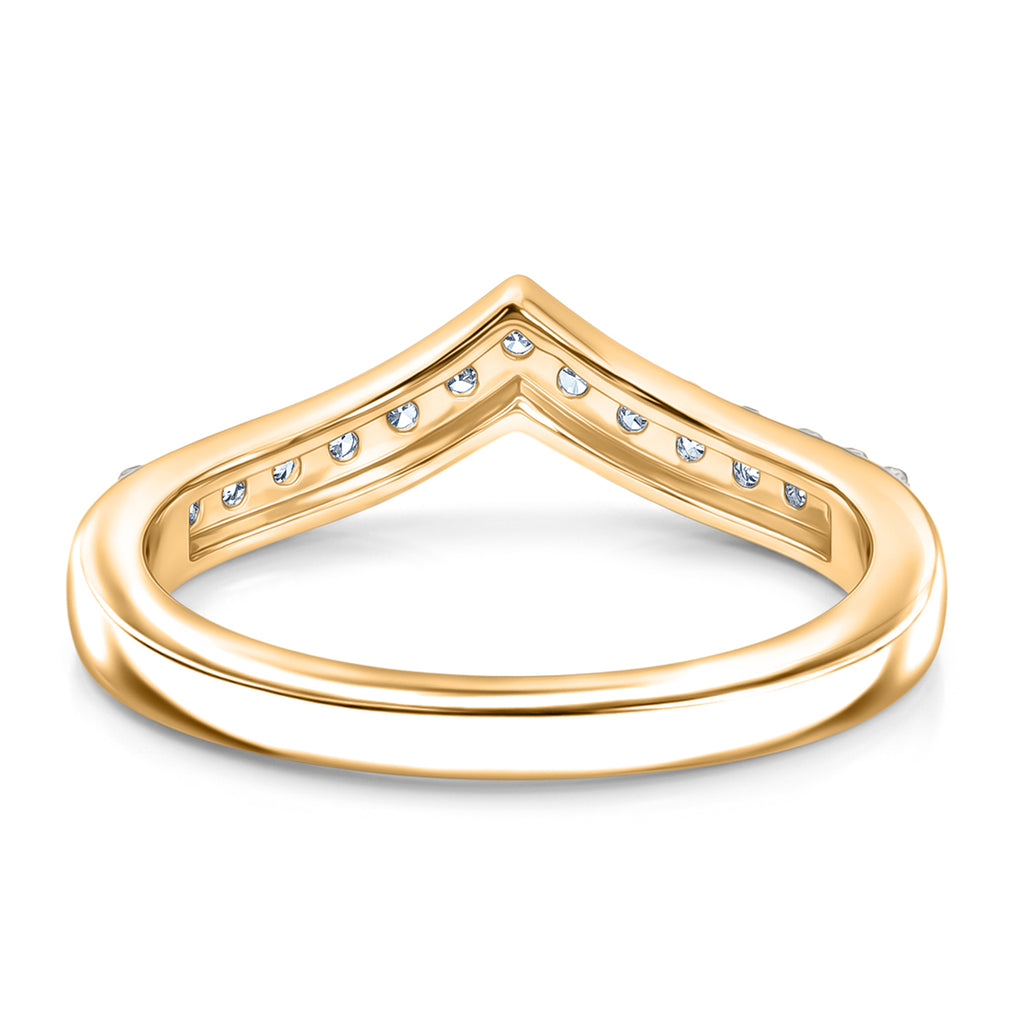 Luxuriant - Lab Grown Diamond (SI/G-H) Wishbone Ring in 18K Vermeil Yellow Gold Plated Sterling Silver 0.25 Ct._8600422_5