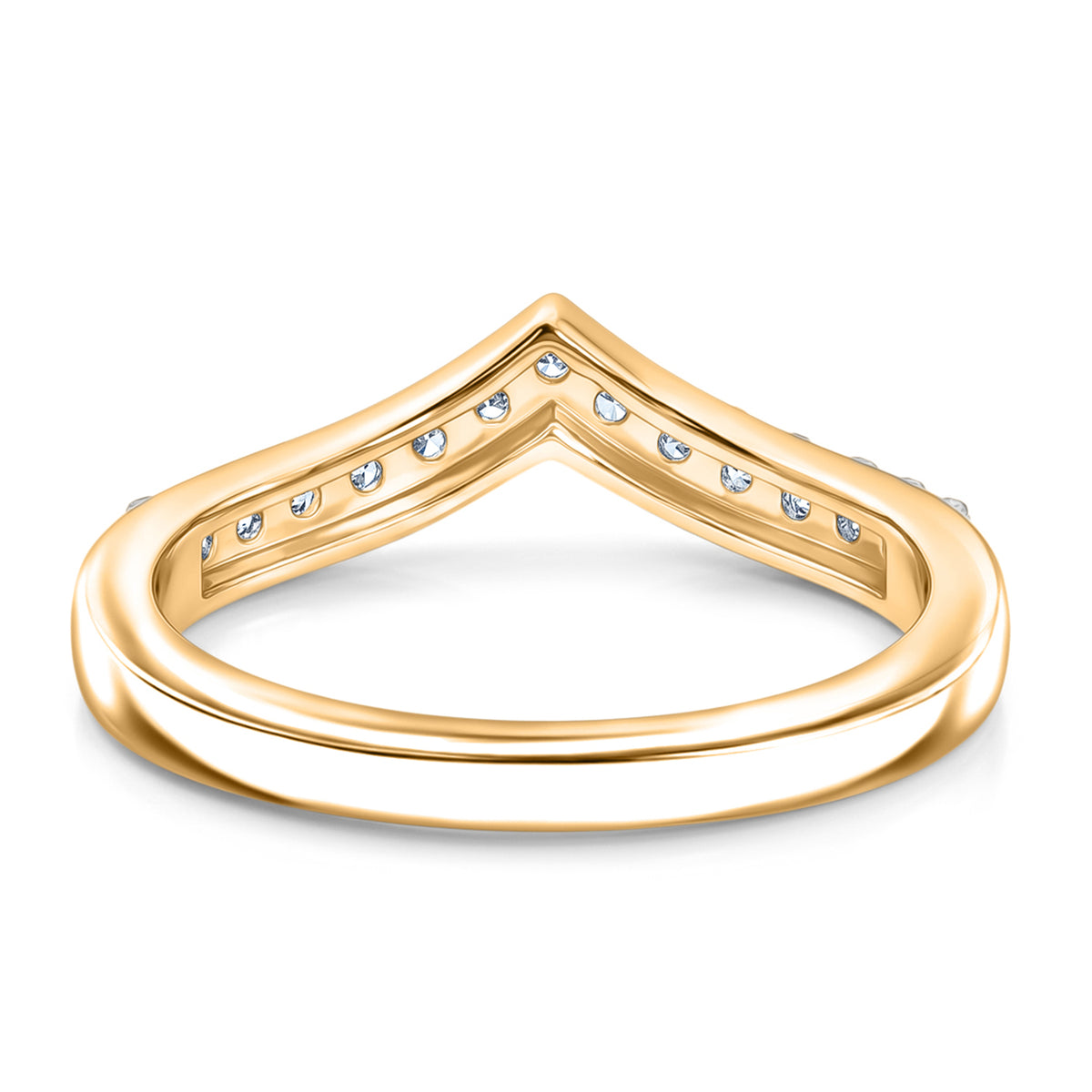 LUXURIANT Lab Grown Diamond Wishbone Ring in 18K Vermeil Yellow Gold Plated Sterling Silver (SI-G-H) 8600422 6