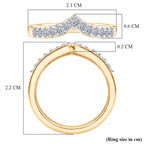 Luxuriant - Lab Grown Diamond (SI/G-H) Wishbone Ring in 18K Vermeil Yellow Gold Plated Sterling Silver 0.25 Ct._8600422_6