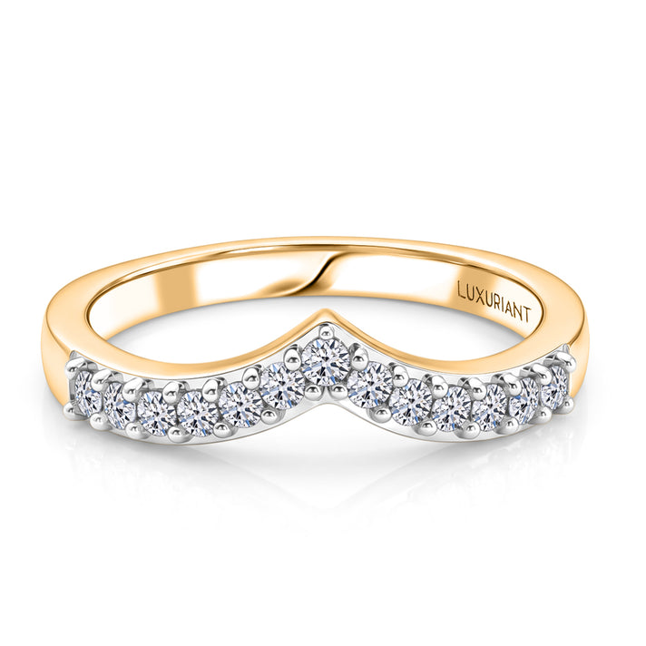 LUXURIANT Lab Grown Diamond Wishbone Ring in 18K Vermeil Yellow Gold Plated Sterling Silver (SI-G-H) 8600423 1
